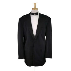Miller Brothers by Adrian Jules Bespoke 1-Btn Peak Lapel Tuxedo Formal Suit 52XL